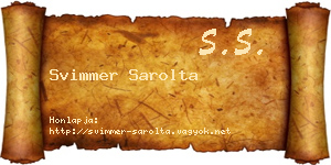 Svimmer Sarolta névjegykártya
